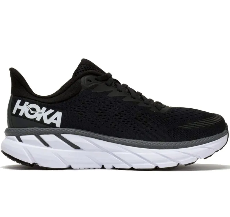 Hoka One One Men's Clifton 7 Black/White UK 12.5